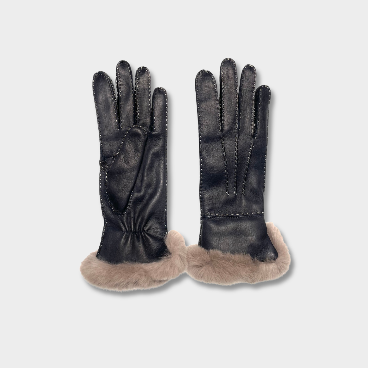 Art. 85 - Woman’s Full-Grain Deerskin Gloves with Lapin Fur