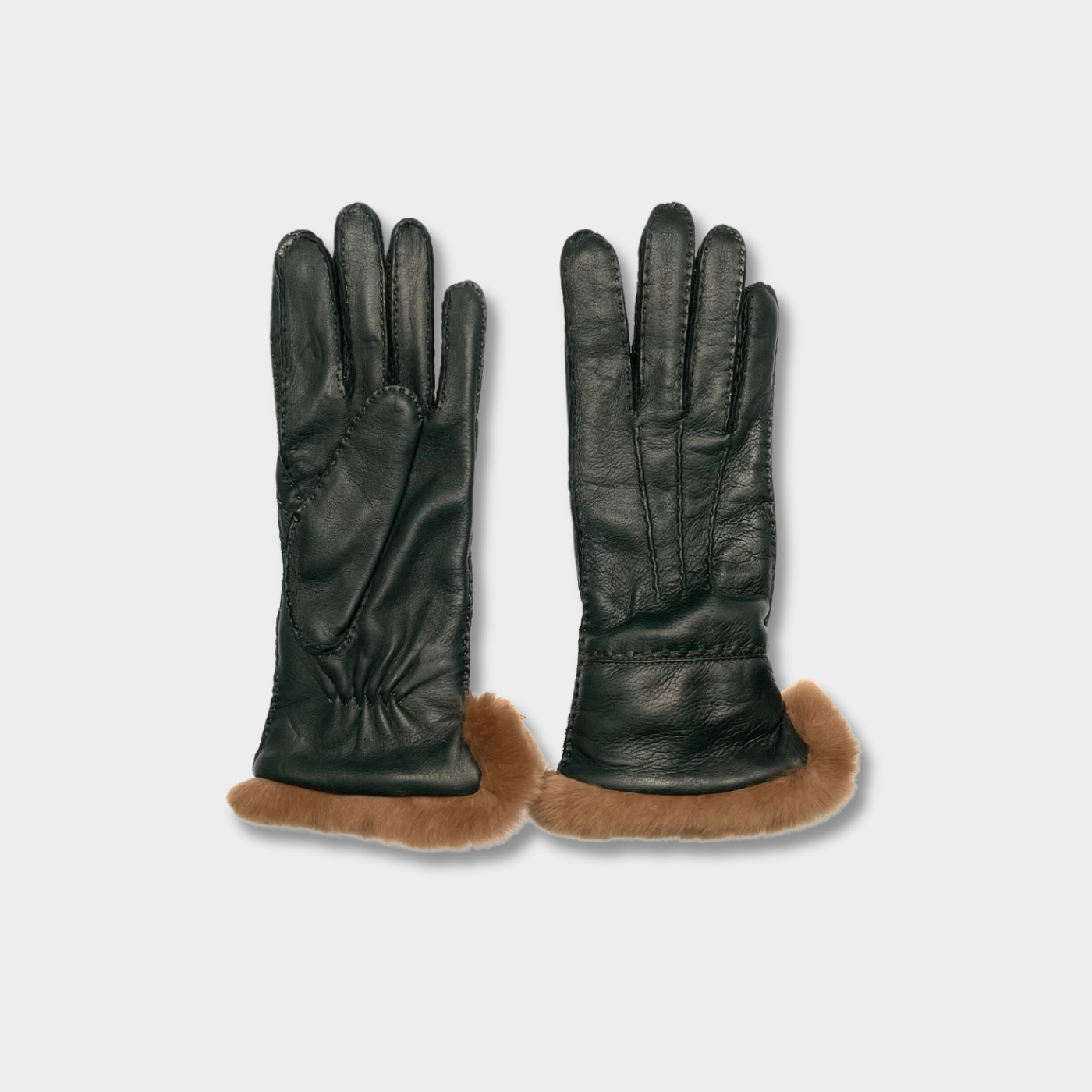 Art. 85 - Woman’s Full-Grain Deerskin Gloves with Lapin Fur