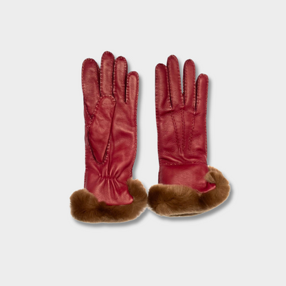 Art. 85 - Woman’s Full-Grain Deerskin Gloves with Lapin Fur