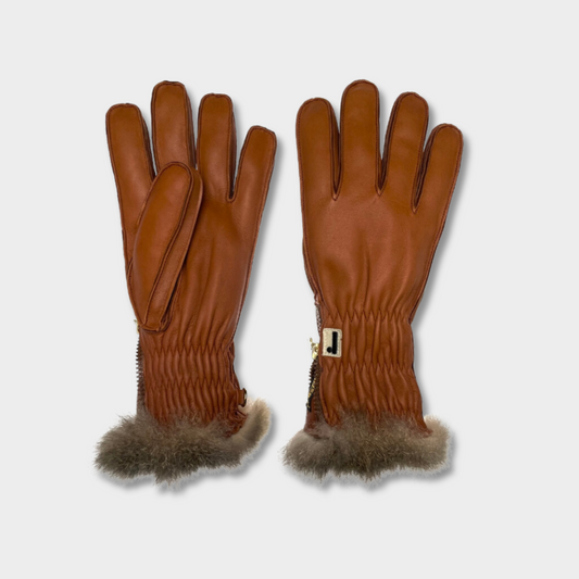 Art. 269/NO - Women's Nappa Ski Gloves with Opossum Fur Lining