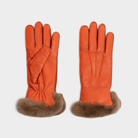 Art. 85 - Woman’s Full-Grain Deerskin Gloves with Lapin Fur