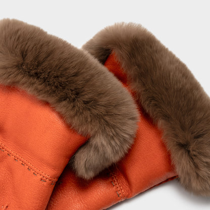 Art. 85 - Woman’s Full-Grain Deerskin Gloves with Lapin Fur